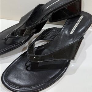 Donald J. Pliner Black Women's Slides Sandals made in Spain size 10